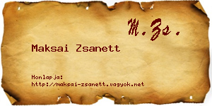 Maksai Zsanett névjegykártya
